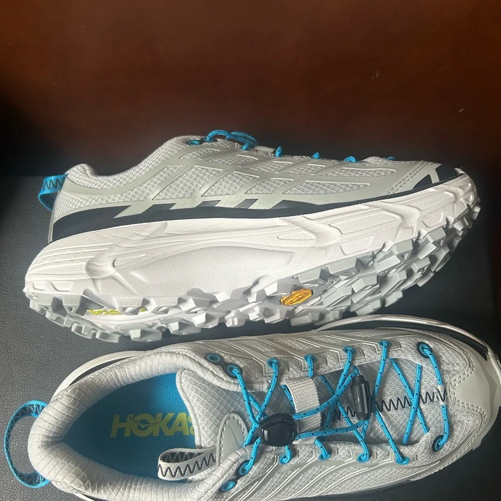 Hoka One One Gray and Blue Sneakers U Mafate Three 2 - Picture 2 of 4